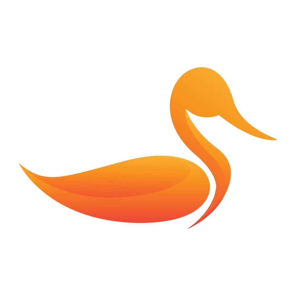 simple abstrait dégradé canard logo symbole icône vecteur conception graphique illustration idée créatif