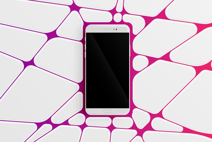 Modèle de smartphone coloré pour la publicité, illustration vectorielle vecteur