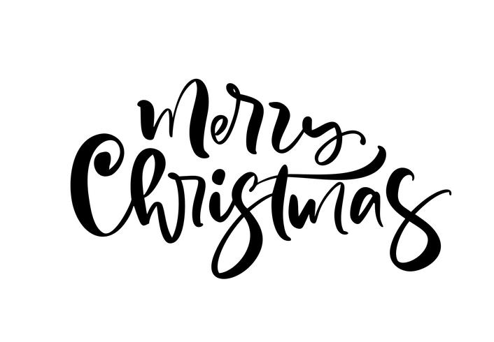 Joyeux Noël calligraphie dessinés à la main texte de lettrage. Illustration vectorielle Calligraphie de Noël sur fond blanc. Élément isolé pour carte postale bannière, carte de voeux pour le design affiche vecteur