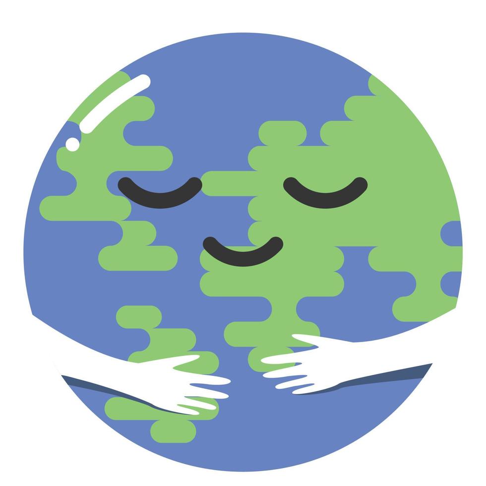 icône de la terre libre câlin illustration vectorielle de soi modifiable pour le monde de l'amour de matériel d'élément vecteur