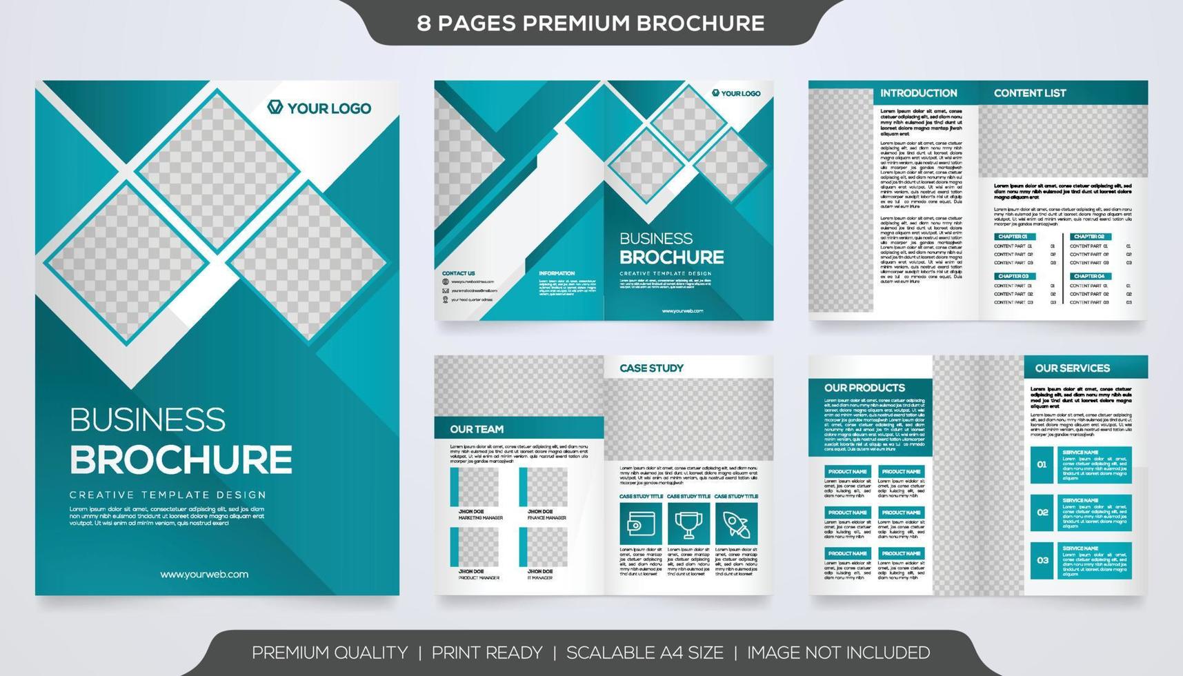 modèle de proposition commerciale pliante minimaliste avec un concept moderne et une utilisation de style abstrait pour le profil et le catalogue de l'entreprise vecteur