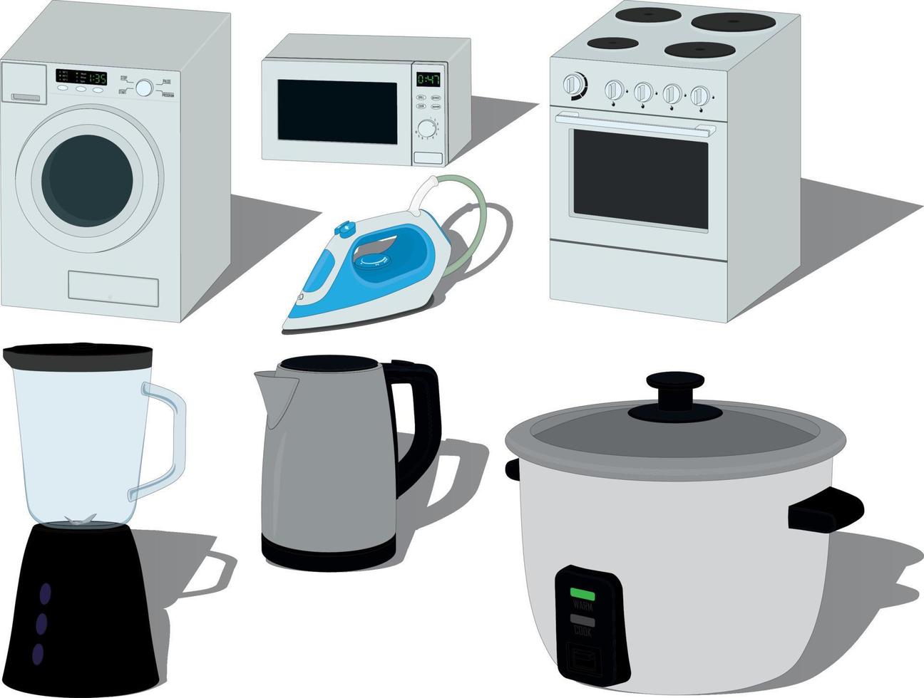 illustration vectorielle de collection d'appareils électriques de cuisine et de maison vecteur