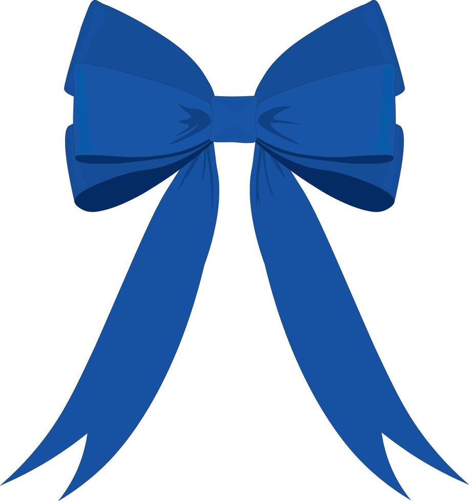 bowknot bleu avec illustration vectorielle de longs rubans vecteur