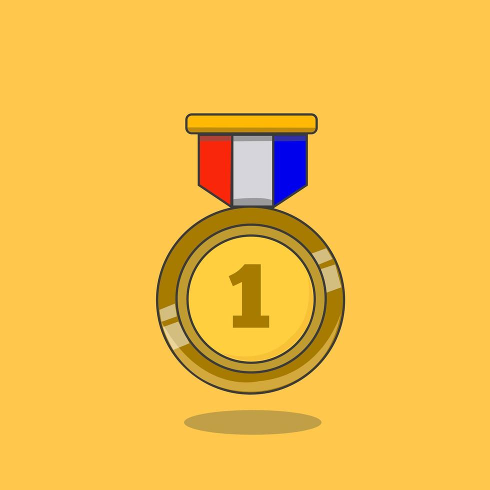 vecteur d'une médaille d'or sur fond jaune