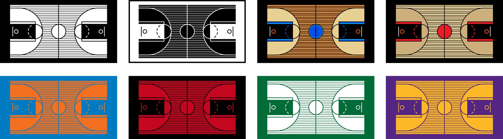 Illustration vectorielle d&#39;un terrain de basket en bois dur vecteur