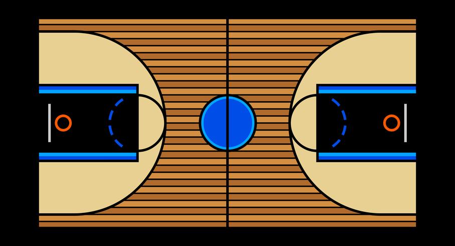 Illustration vectorielle d&#39;un terrain de basket en bois dur vecteur