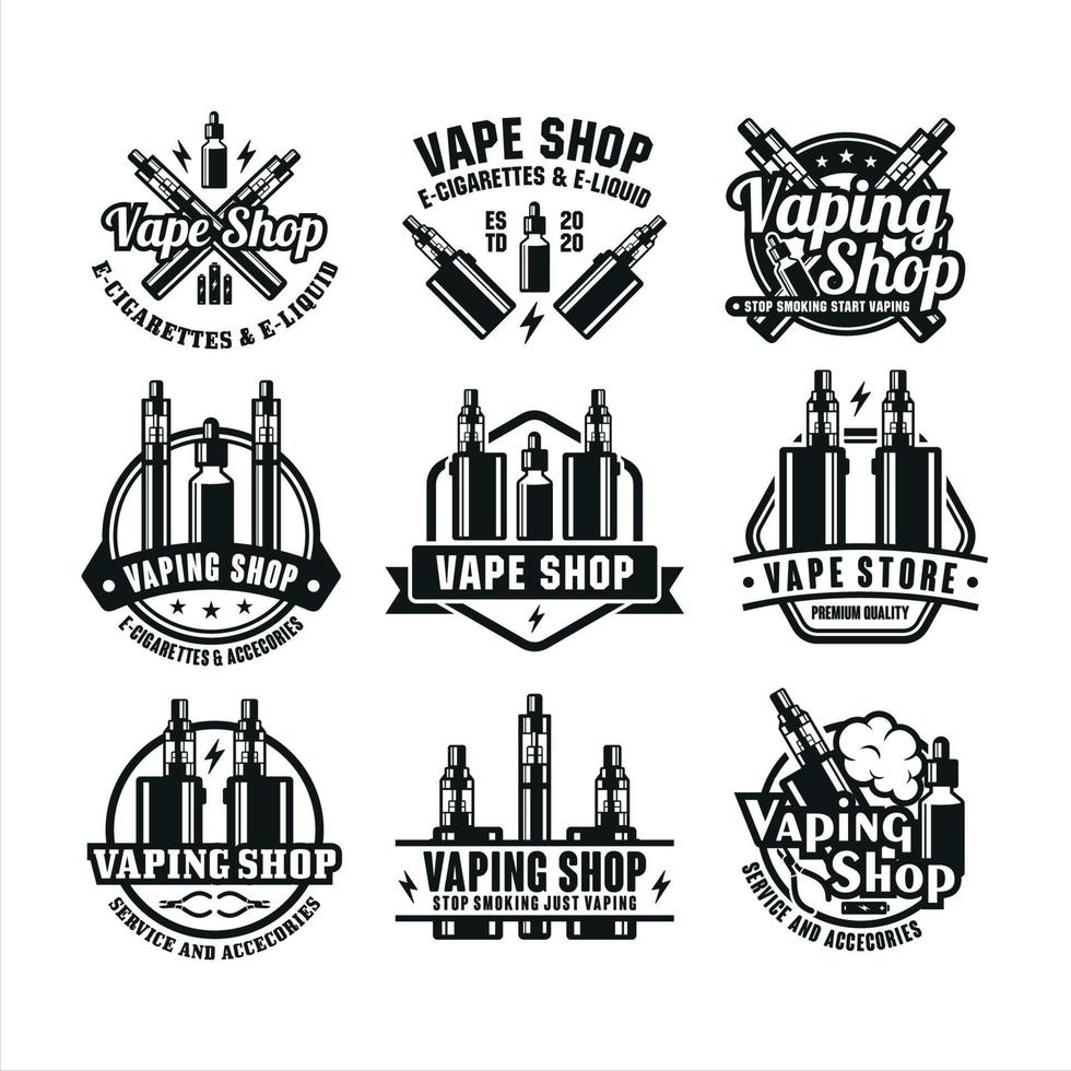 collection de logos premium vape shop vecteur