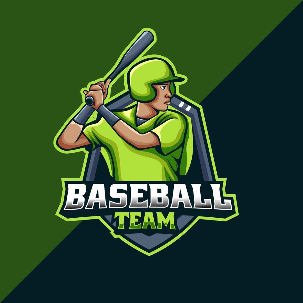 modèle de logo de mascotte de l'équipe de baseball vecteur