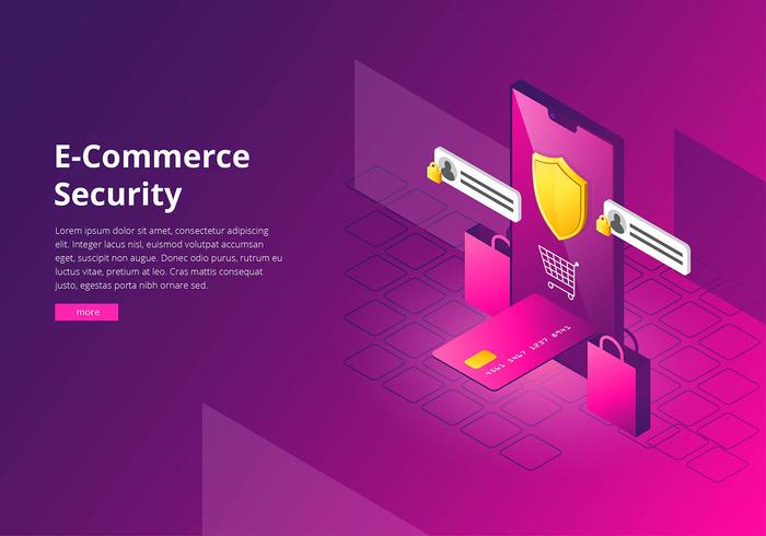 Modèle de vecteur d&#39;interface de cybersécurité e-commerce