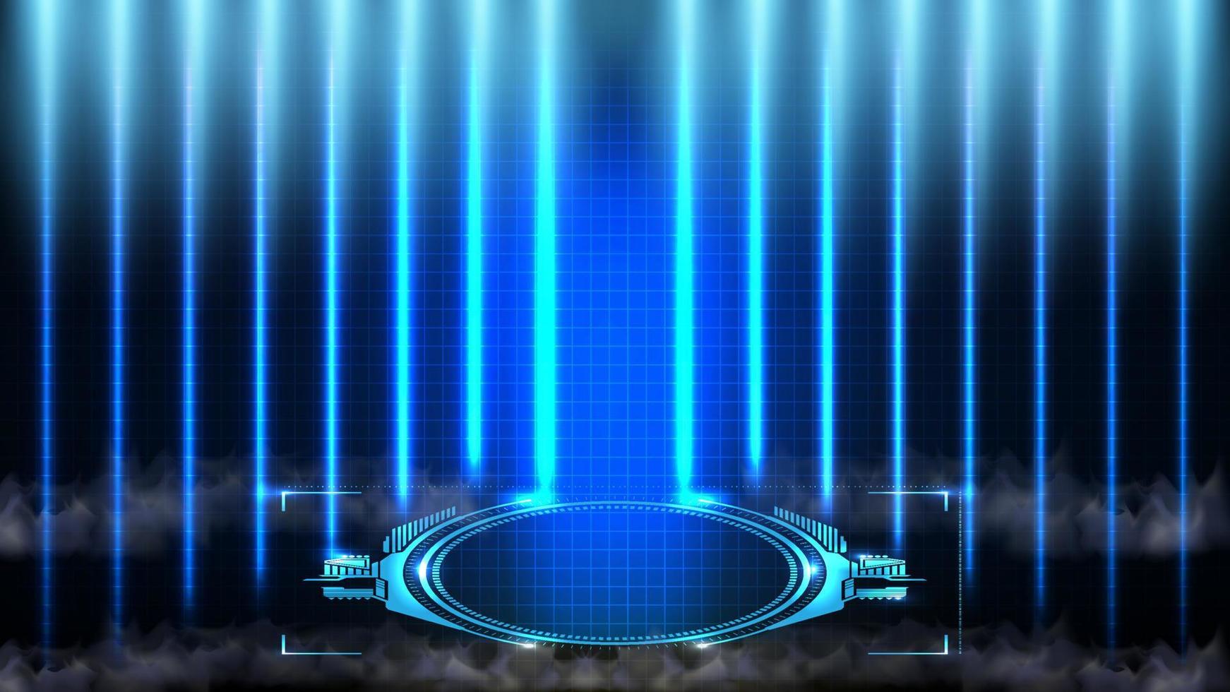 arrière-plan futuriste abstrait de la technologie de science-fiction bleue brillante cadre hud ui et ligne de circuit vecteur