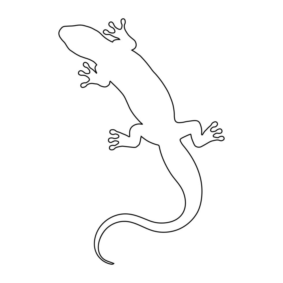 reptile lézard. silhouette de contour. élément de conception. illustration vectorielle isolée sur fond blanc. modèle pour livres, autocollants, affiches, cartes, vêtements. vecteur