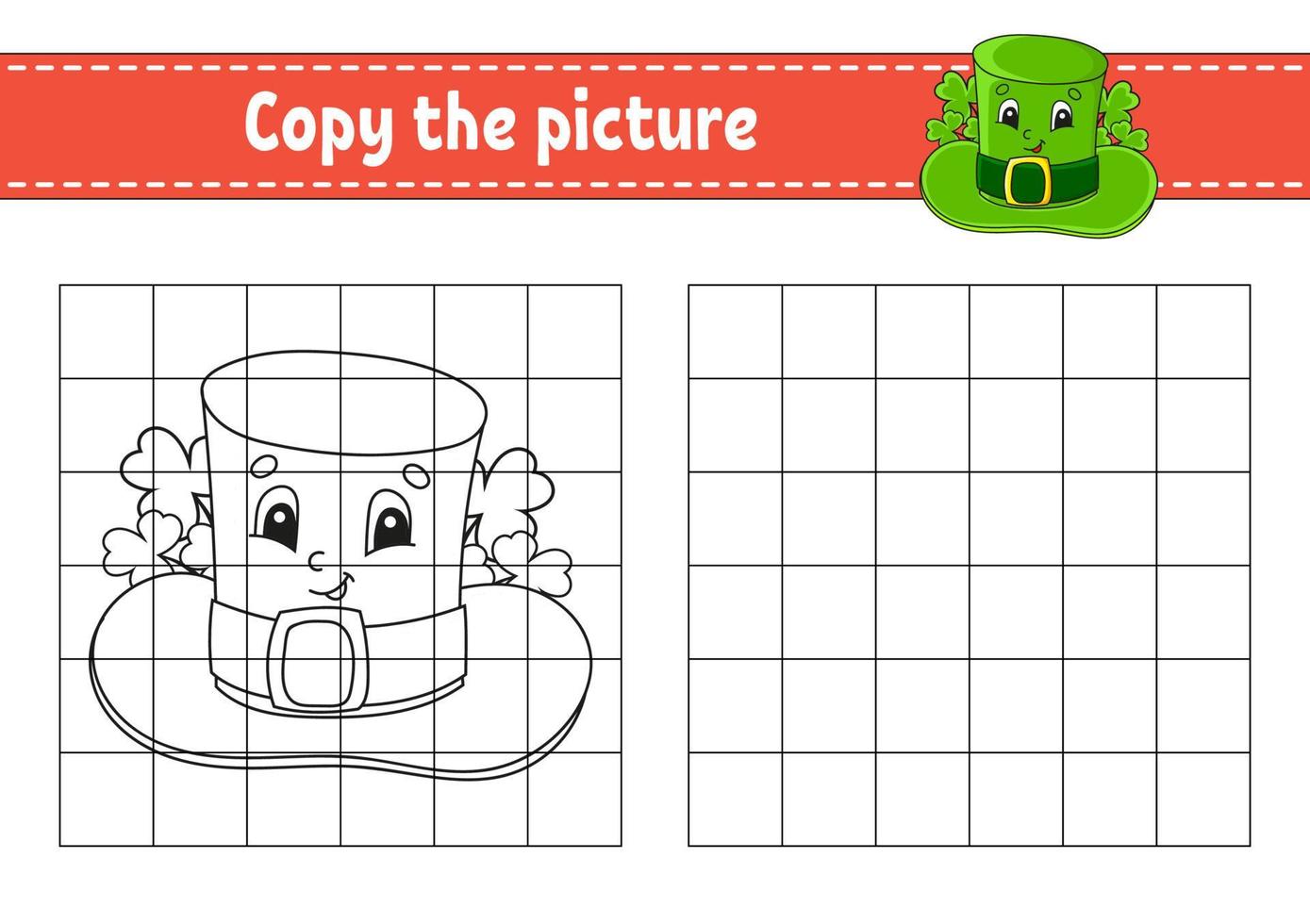 copier l'image. pages de livre de coloriage pour les enfants. feuille de travail de développement de l'éducation. st. le jour de patrick. jeu pour enfants. pratique de l'écriture manuscrite. personnage de dessin animé. vecteur