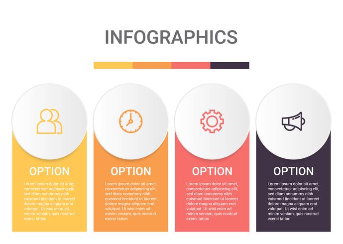 Diagramme d&#39;infographie avec 4 étapes, options ou processus. Modèle d&#39;affaires de vecteur pour la présentation. visualisation de données d&#39;entreprise.