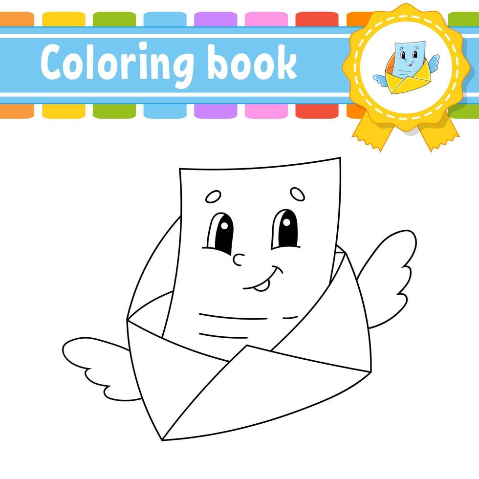 livre de coloriage pour les enfants. caractère joyeux. illustration vectorielle. style de dessin animé mignon. silhouette de contour noir. isolé sur fond blanc. La Saint-Valentin vecteur