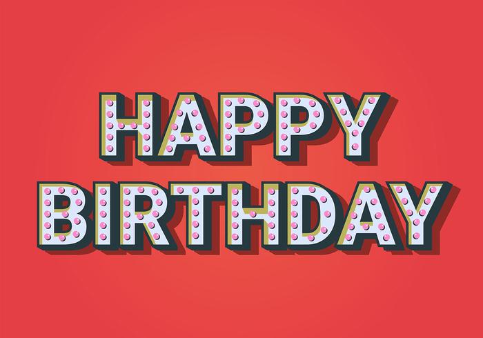 Typographie de joyeux anniversaire sur fond rouge vecteur