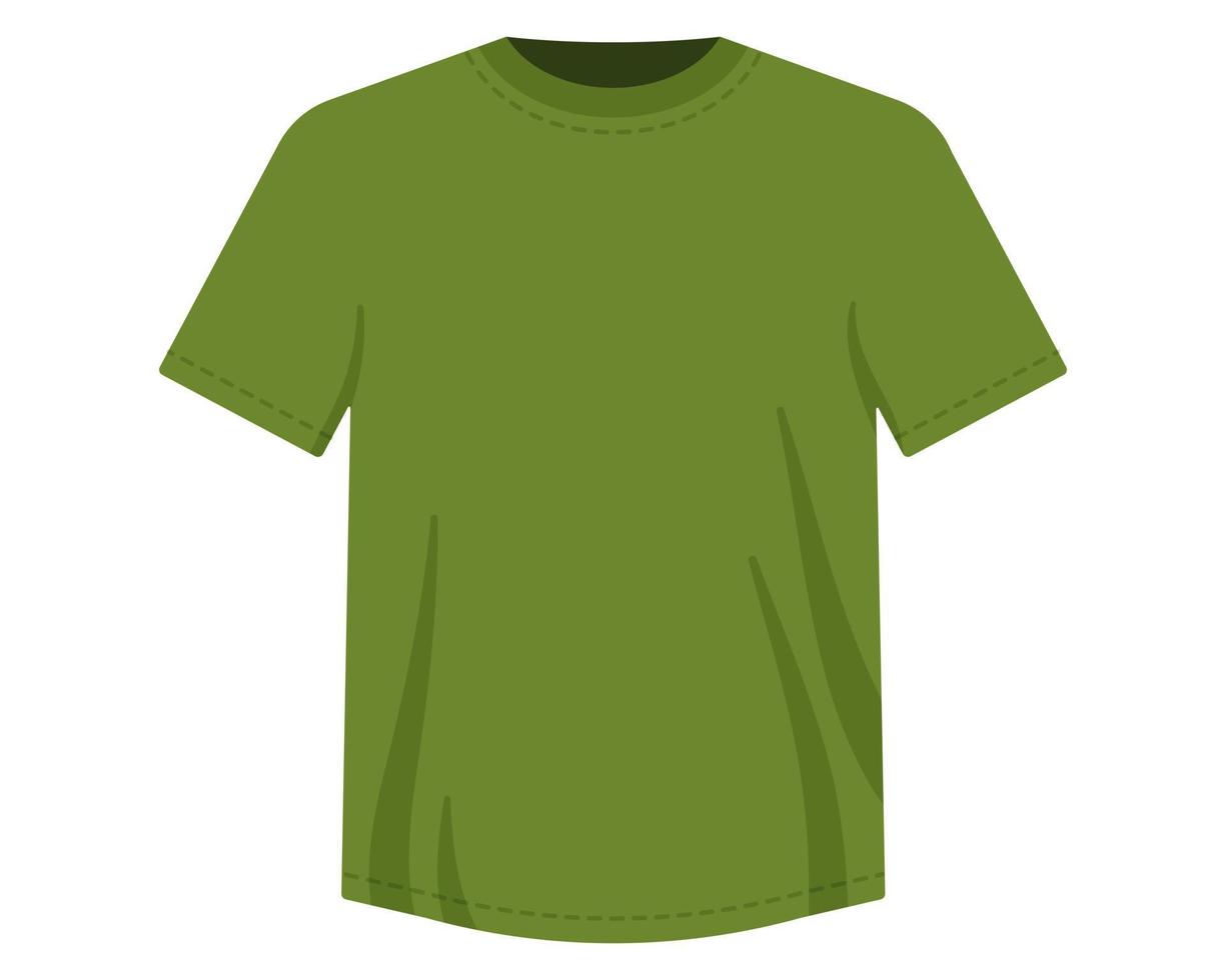 t-shirt tricoté vert, uniforme militaire. vecteur