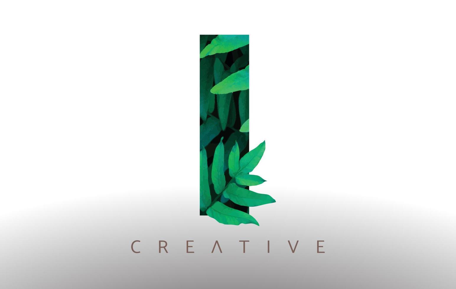 icône de conception de logo de lettre i de feuille écologique verte botanique faite de feuilles vertes qui sortent de la lettre. vecteur