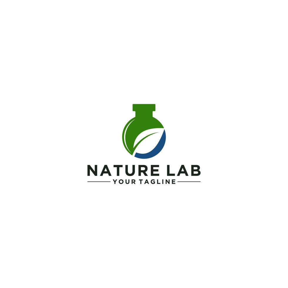 modèle de logo de laboratoire nature sur fond blanc vecteur