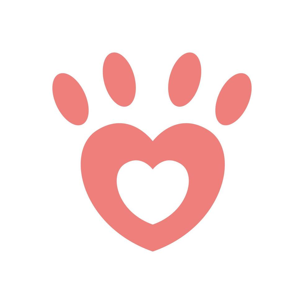 forme d'amour avec pied animaux logo design vecteur symbole graphique icône signe illustration idée créative