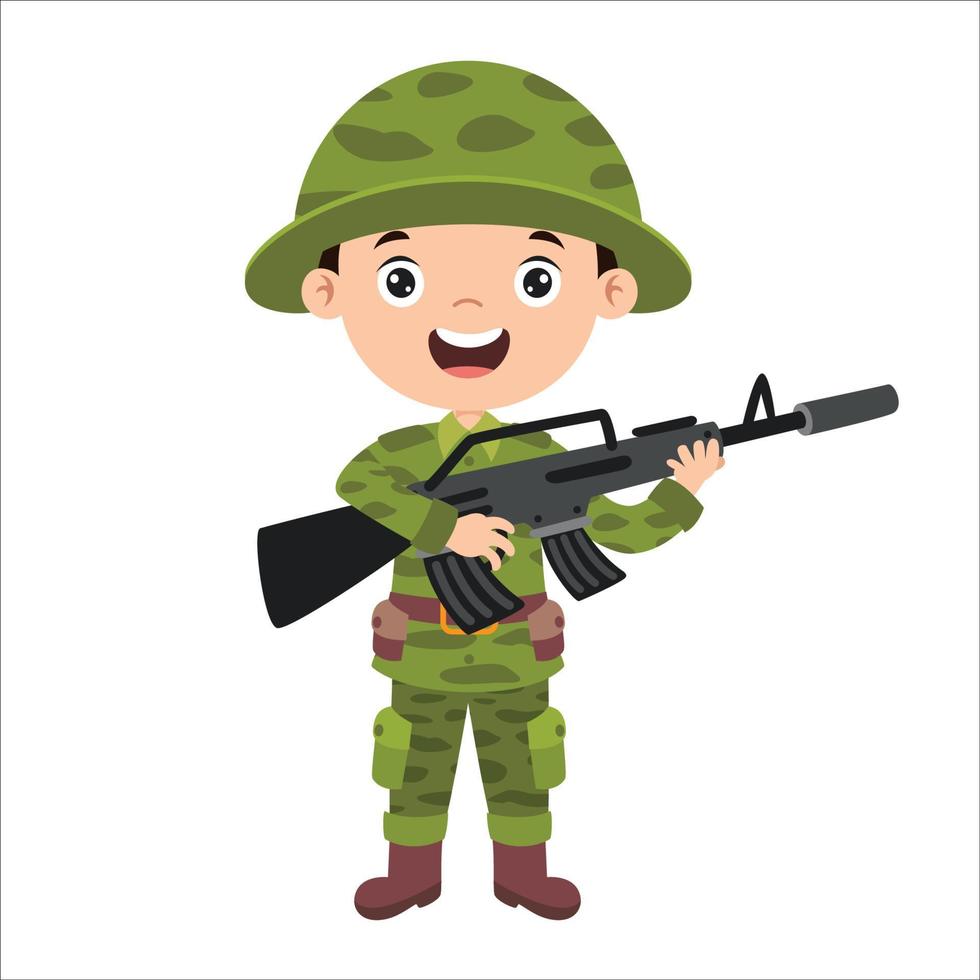 dessin animé d'un soldat vecteur