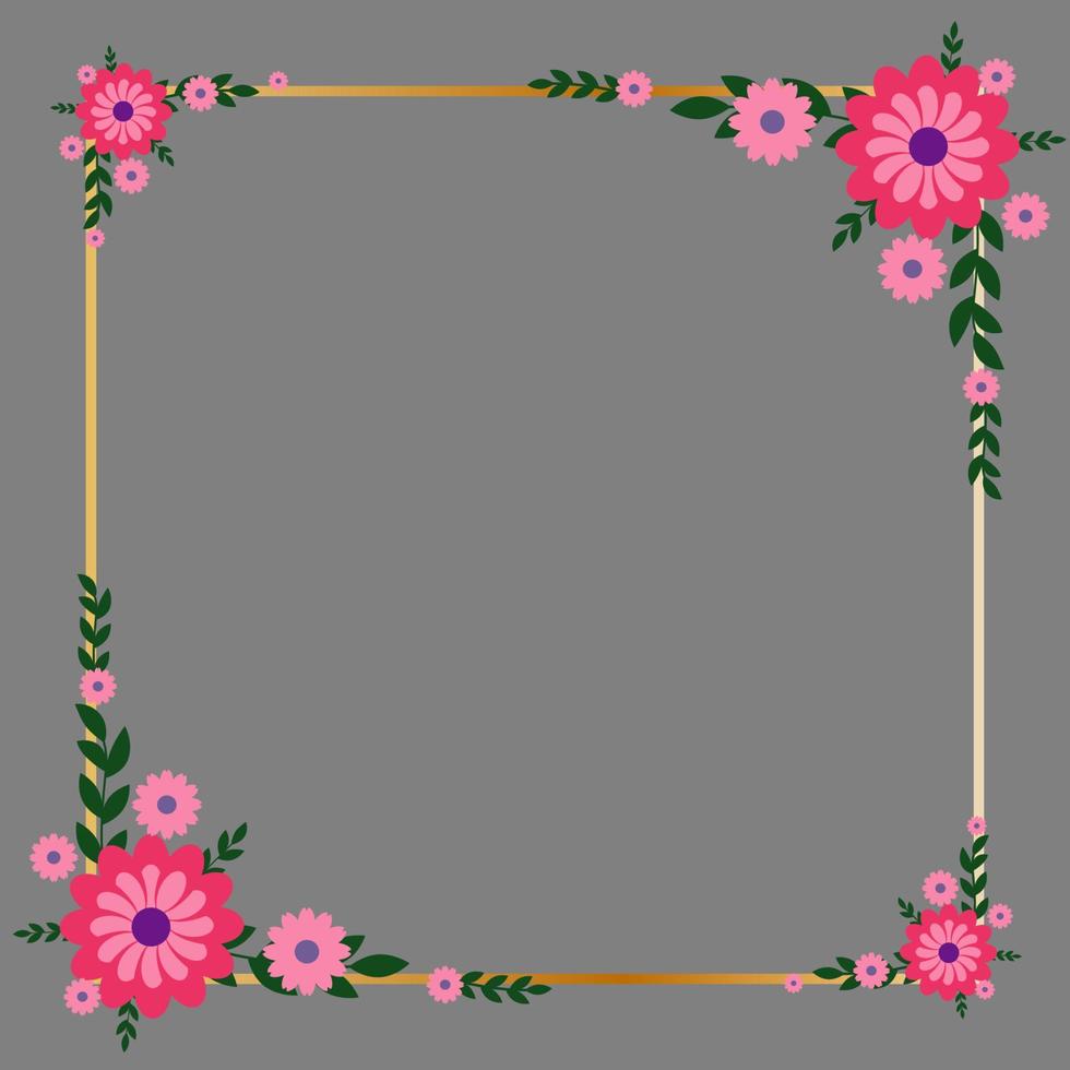 cadre rectangle de fleurs vecteur