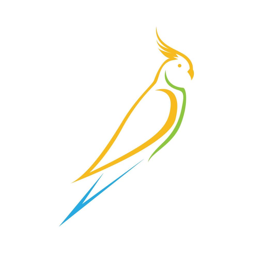 minimaliste coloré oiseau perruche logo symbole icône vecteur graphique conception illustration idée créatif