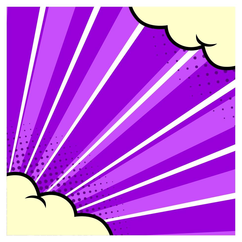 fond de rafale comique violet avec nuage vecteur
