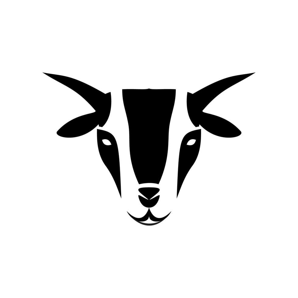 icône de conception de logo moderne de tête de chèvre ou de mouton animal vecteur