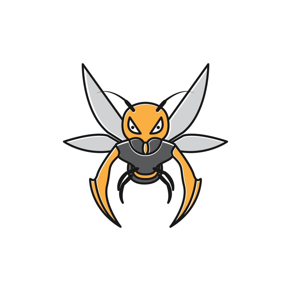 animal insecte abeille dessin animé coloré simple logo symbole icône vecteur conception graphique illustration
