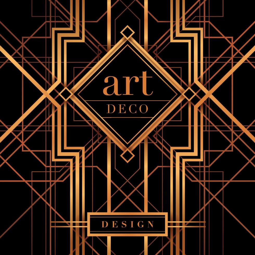 livre de couverture art déco, conception de cartes d'invitation, grand style déco gatsby, conception abstraite de fond géométrique d'or vecteur