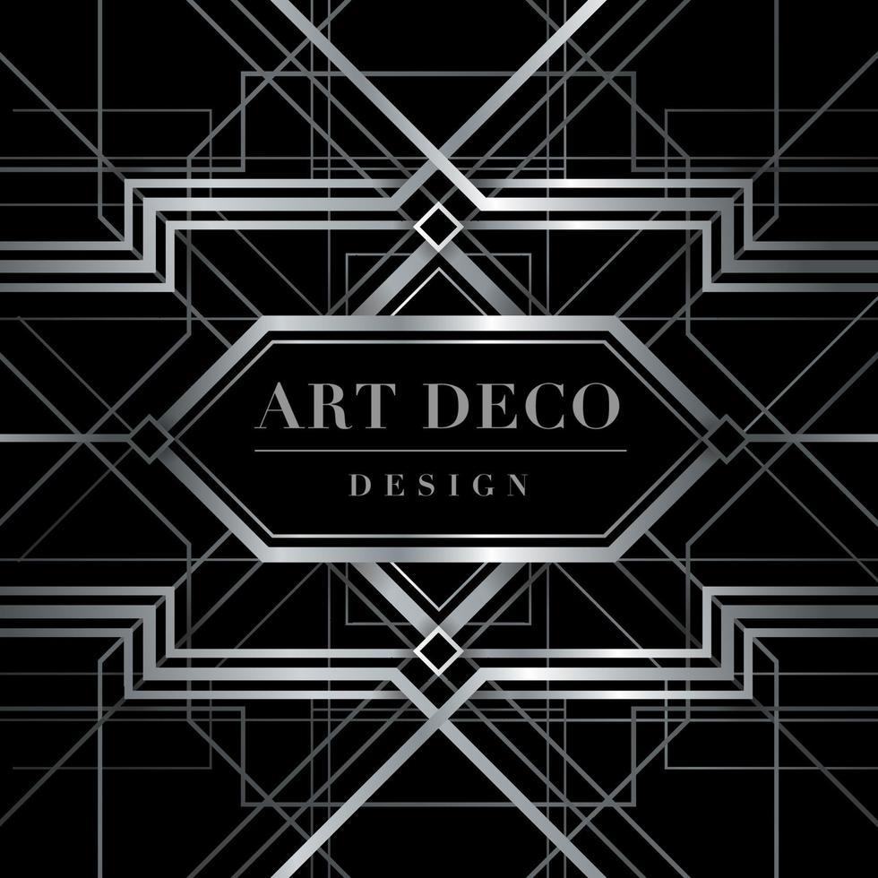 style déco gatsby argenté, carte d'invitation art déco, conception de couverture, géométrique abstrait, vecteur