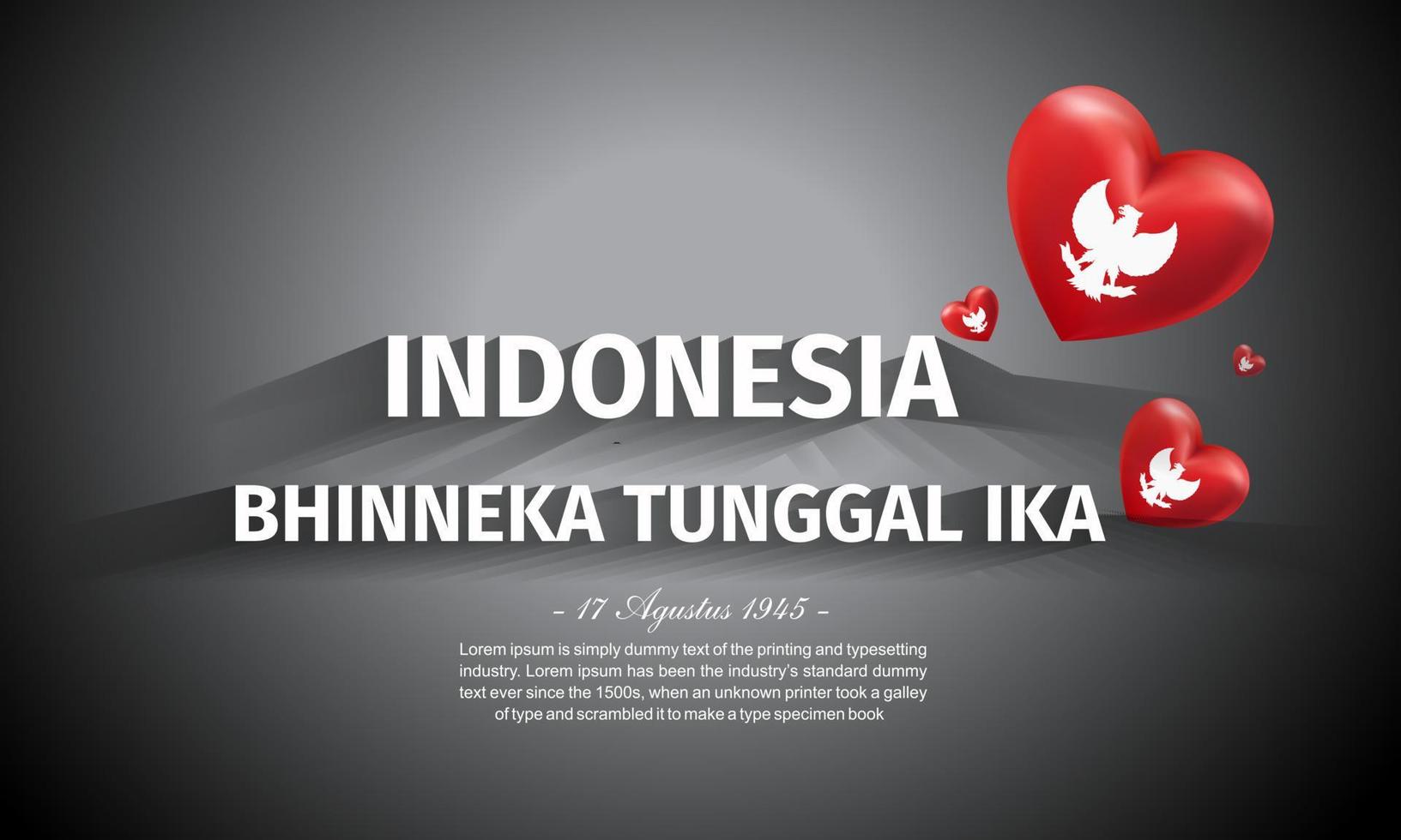 fête de l'indépendance indonésienne. l'indépendance indonésienne. unité dans la diversité. modèle de bannière vecteur