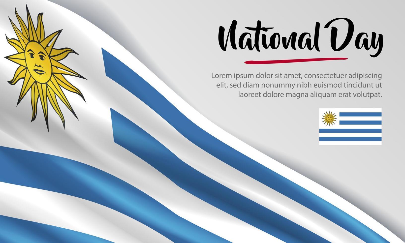 bonne fête nationale uruguay. bannière, carte de voeux, conception de flyer. conception de modèle d'affiche vecteur