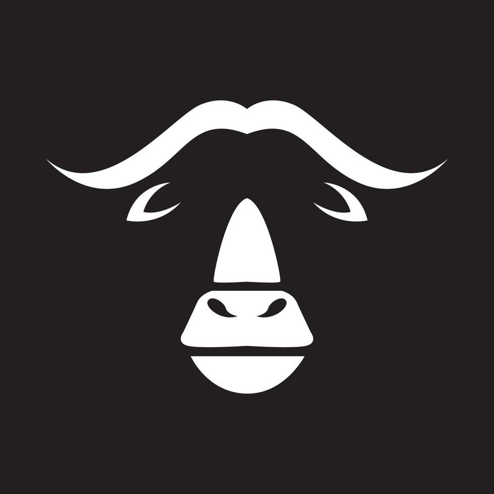 tête forme visage vache boeuf logo symbole icône vecteur conception graphique illustration idée créatif