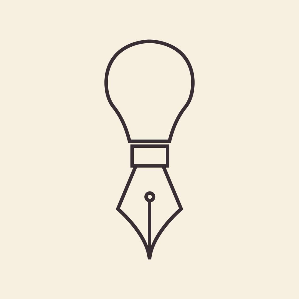 crayon hipster avec ampoule lampe lumière logo design vecteur graphique symbole icône signe illustration idée créative