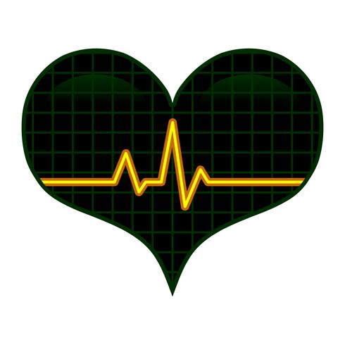 Graphique Pulse EKG Heartbeat Romantic Love vecteur