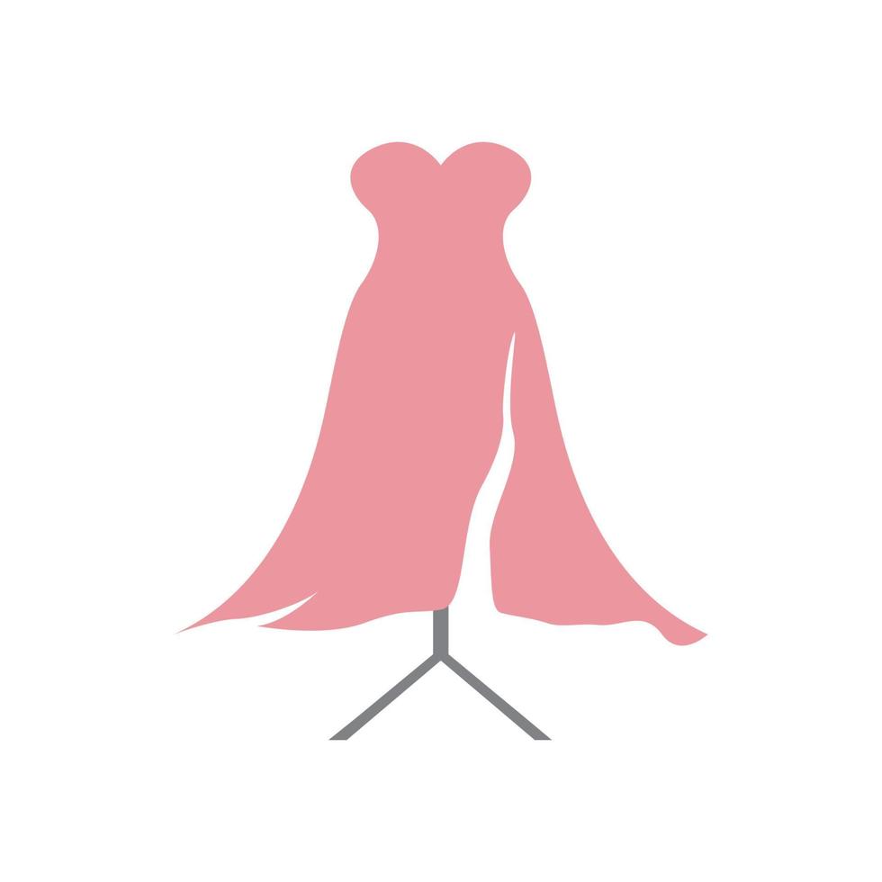 robe rose minimaliste femme logo symbole icône vecteur conception graphique illustration idée créative