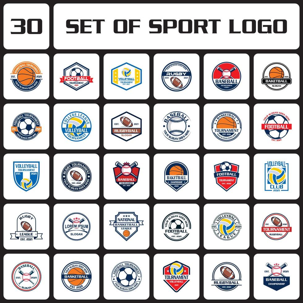 un ensemble de logo de championnat, un ensemble de logo de sport vecteur