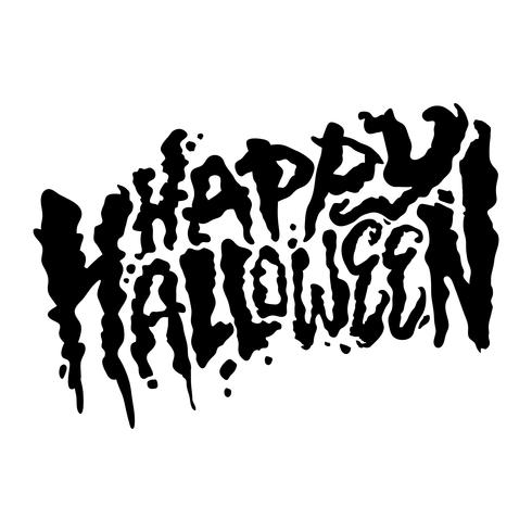 Lettrage de conception de texte joyeux Halloween vecteur