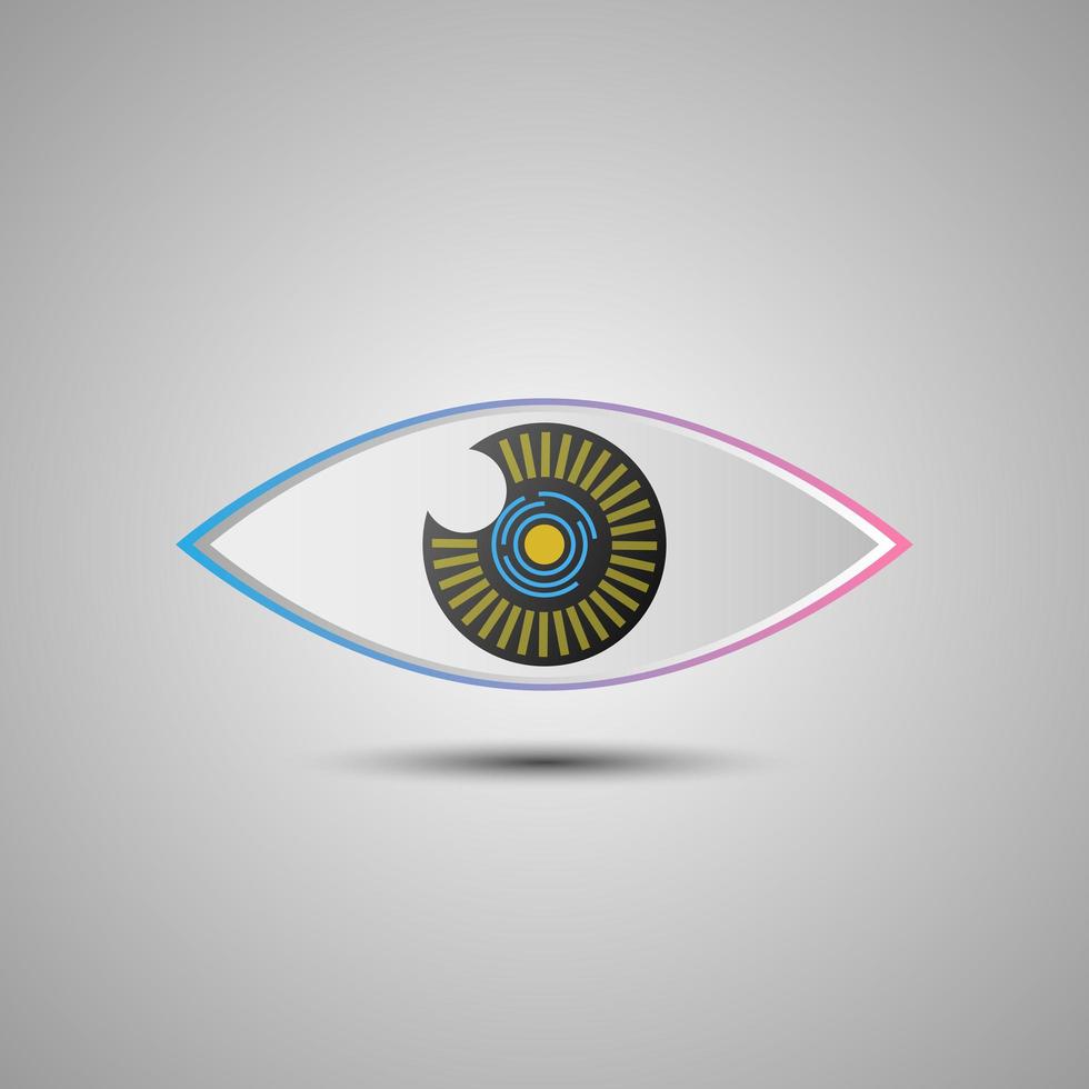 logo oeil coloré de conception moderne vecteur