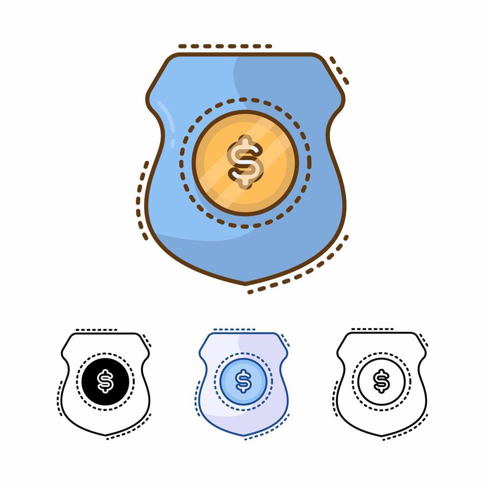 sécuriser l'argent avec l'icône de vecteur de bouclier isolé sur fond blanc. protéger l'argent, la sécurité. ligne remplie, contour, solide, bleu, icône. les signes et les symboles peuvent être utilisés pour le web, le logo, l'application mobile, l'interface utilisateur, l'ux