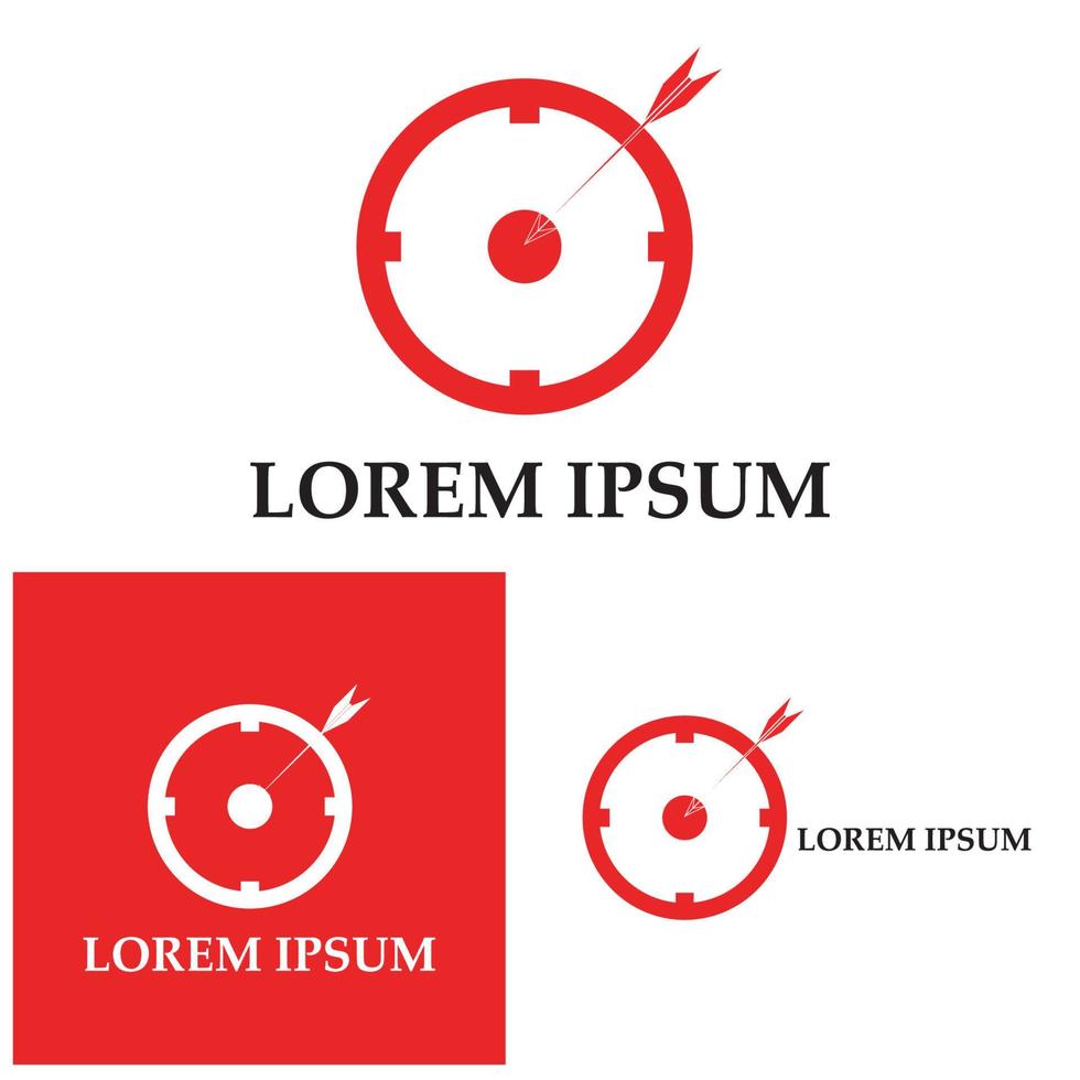 flèche cible et modèle d'illustration vectorielle d'icône de pistolet vecteur