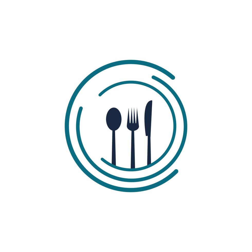 modèle vectoriel de logo de restaurant fourchette et cuillère