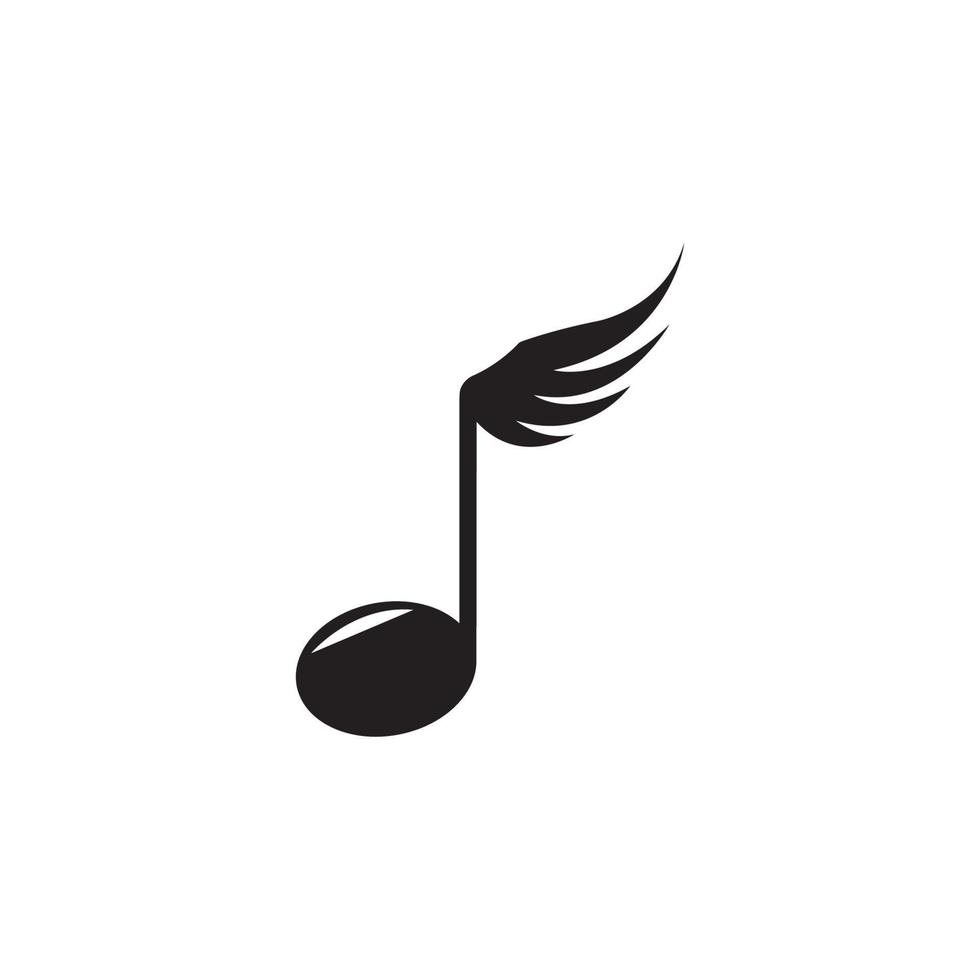 L'icône de l'aile note de musique conception d'illustration vectorielle vecteur