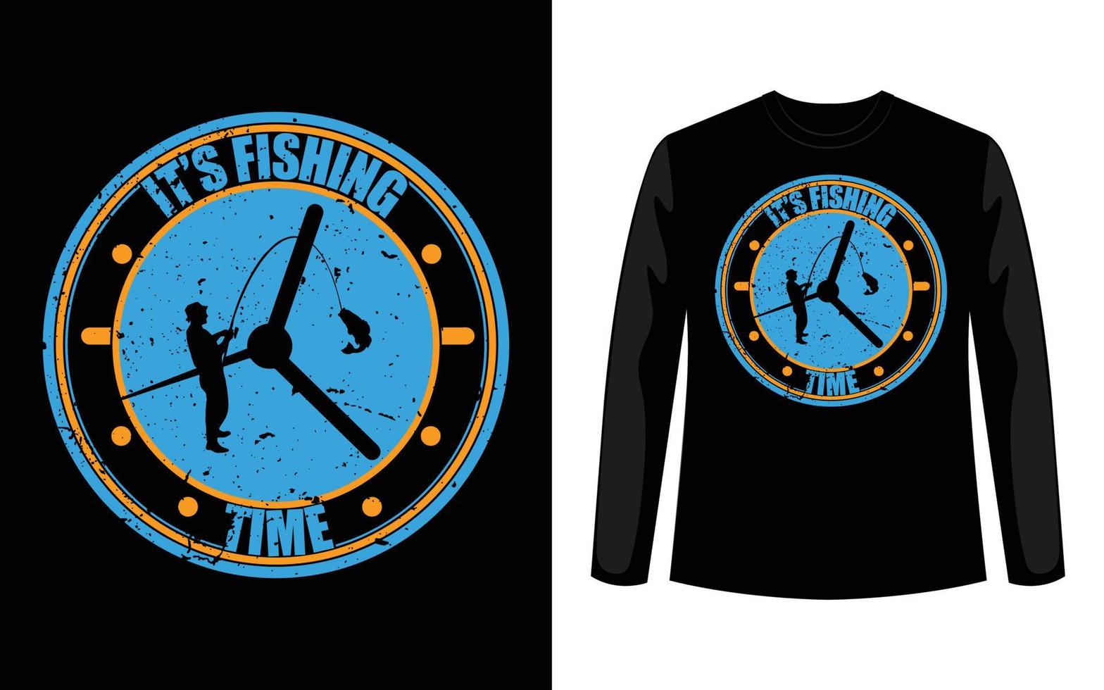 c'est le temps de la pêche t-shirt, t-shirt de pêche vintage, illustration vectorielle de conception de t-shirt de pêche, affiche, t-shirt à la mode vecteur