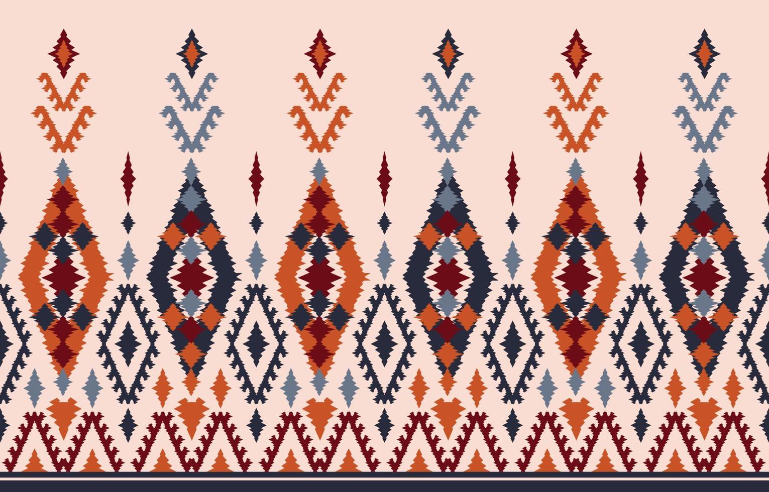 art abstrait ethnique ikat. motif harmonieux de broderie tribale, folklorique et de style mexicain. ornement d'art géométrique aztèque print.design pour tapis, papier peint, vêtements, emballage, tissu, couverture, textile vecteur