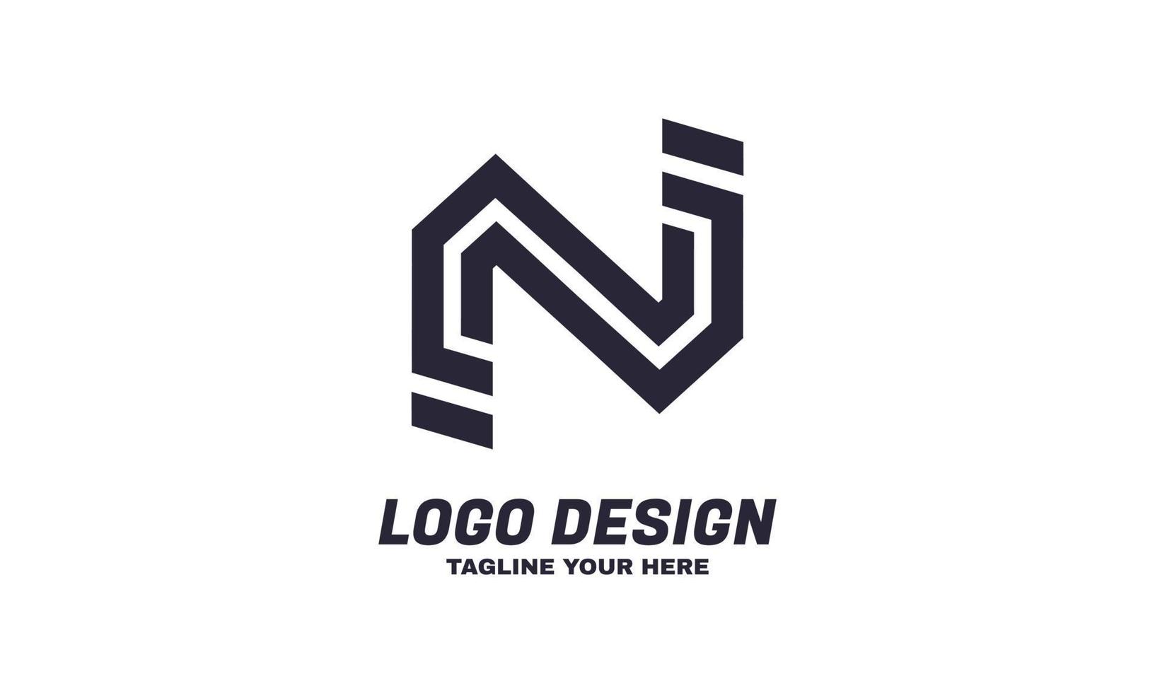 lettre créative abstraite n pour le style minimal du logo et du monogramme vecteur