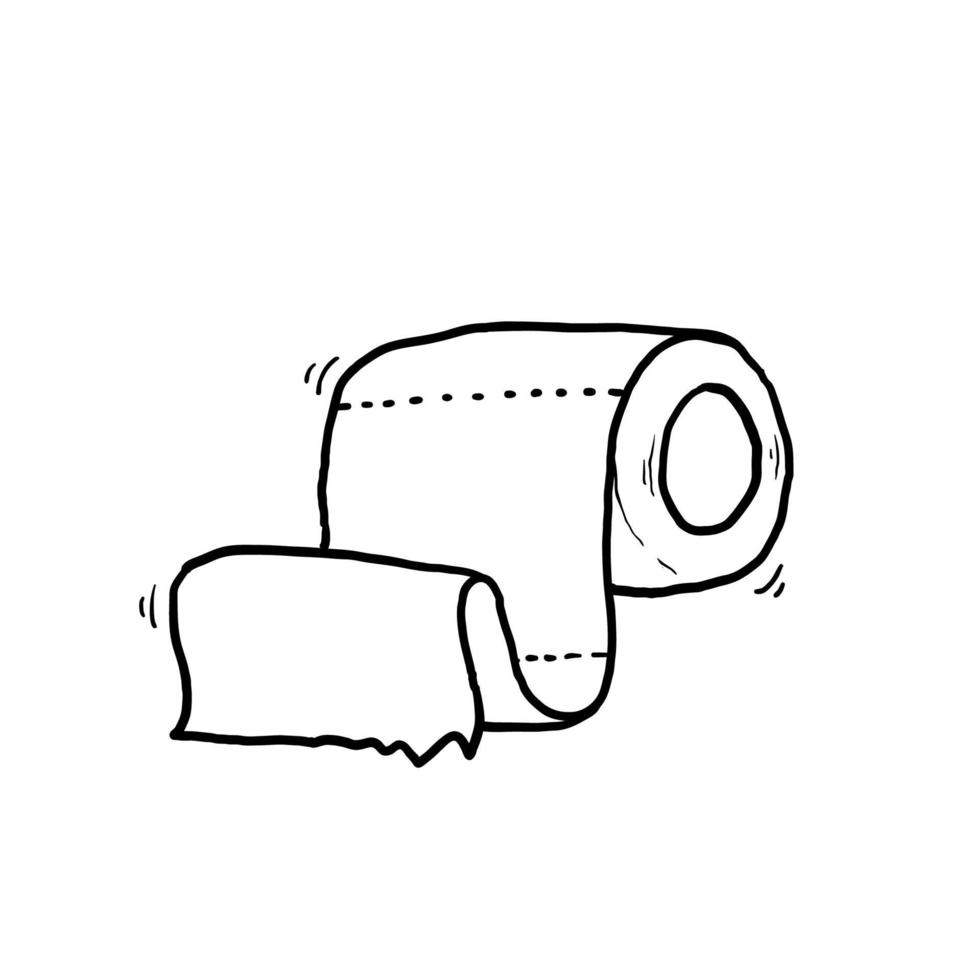 main dessinée doodle papier toilette illustration vecteur fond isolé