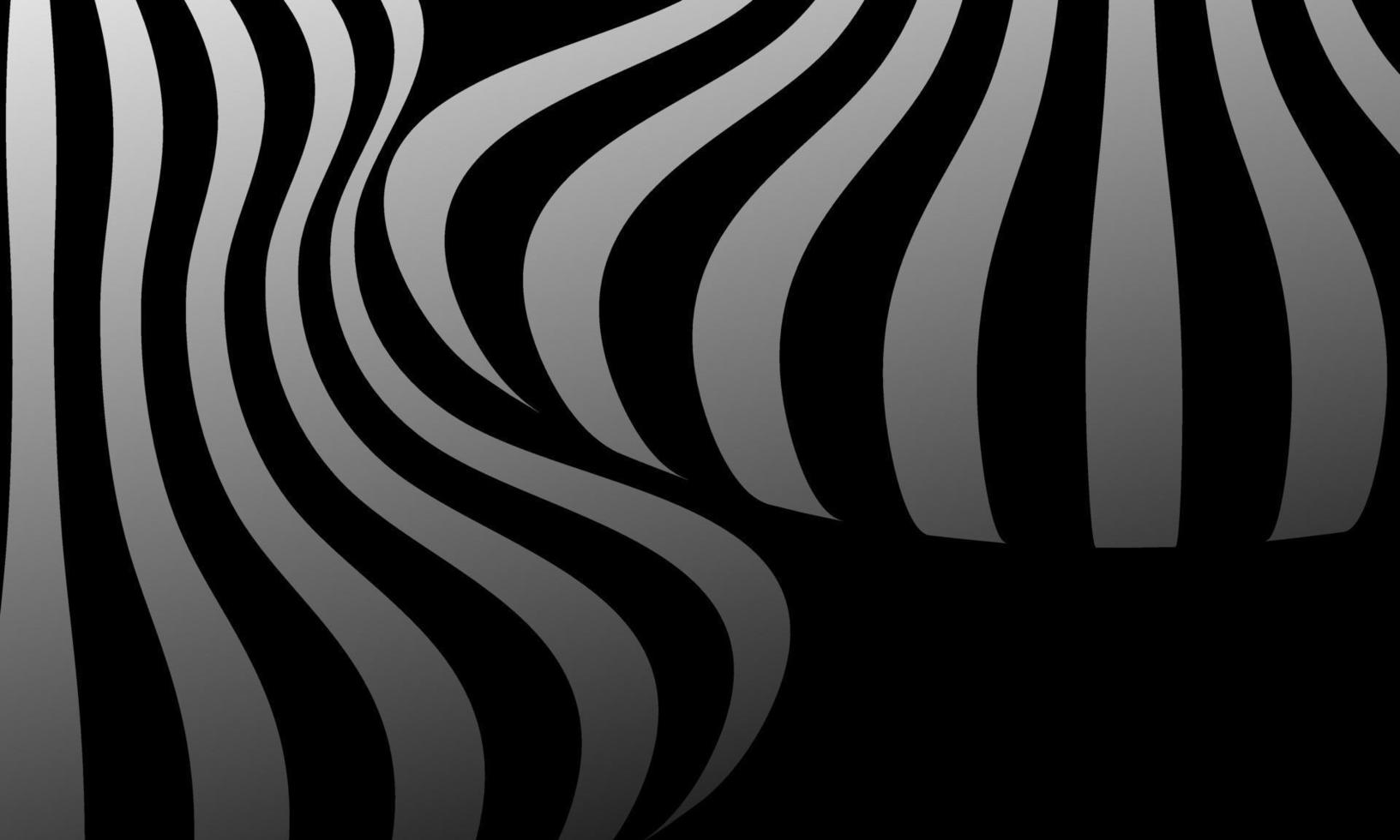 illustration impressionnante art optique illusion de surface de ligne abstraite géométrique rayé noir et blanc qui coule partie 4 vecteur