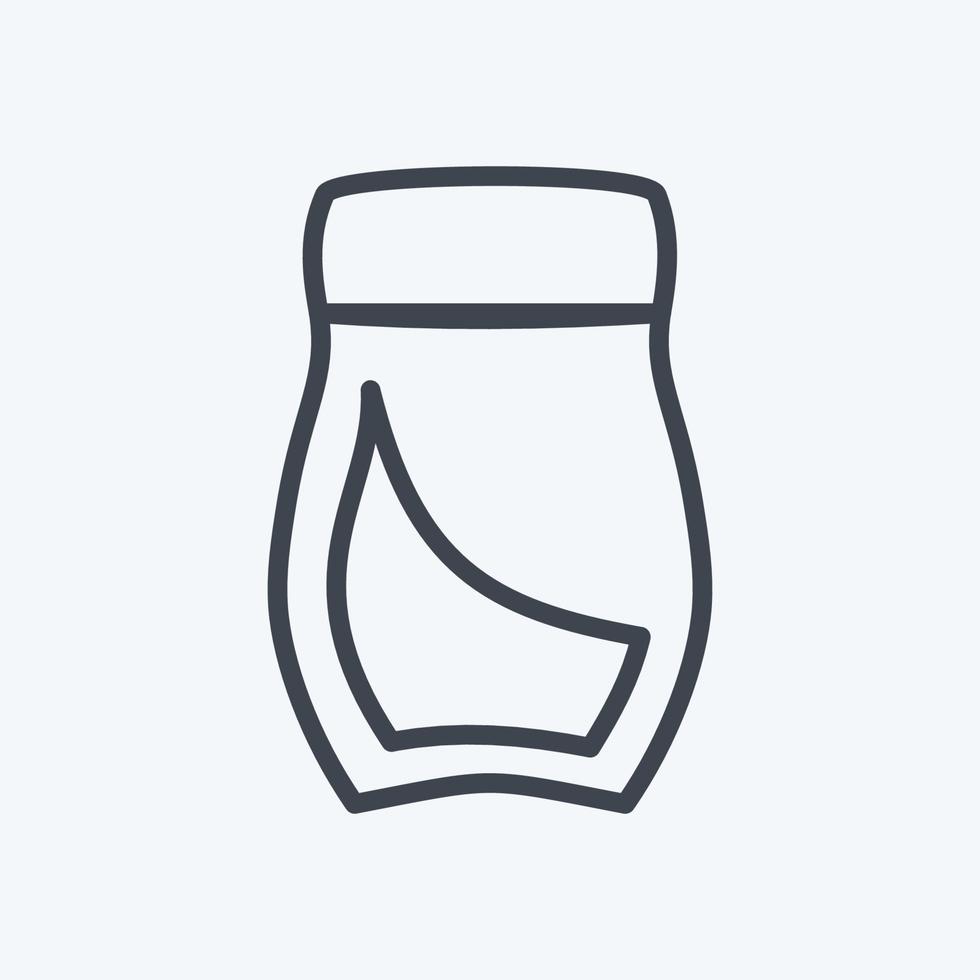 icône de bouteille de café dans le style de ligne branché isolé sur fond bleu doux vecteur